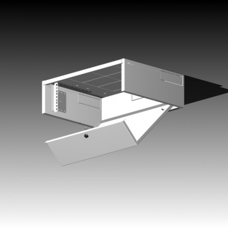 Rack Typ - 502-2U/400 plechové dveře, šedý