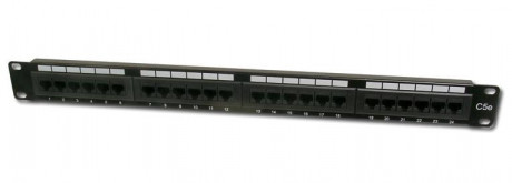 Patch panel UTP cat.5e, 24p. 1U, černý