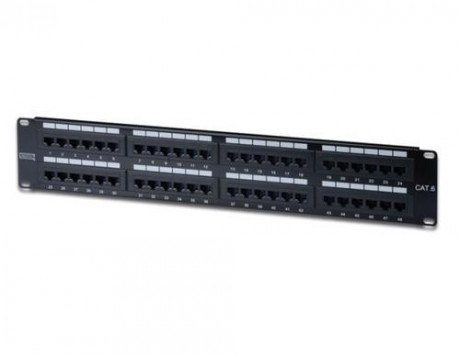 Patch panel UTP cat.6 48p. 2U,Black