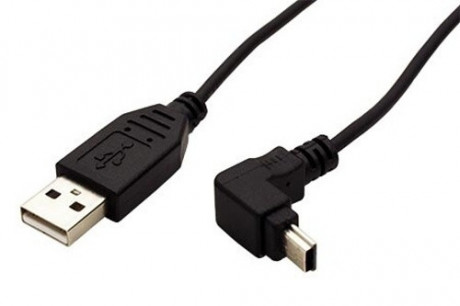 Kabel USB A(M) - miniUSB 5pin B(M), 1,8m, lomený 90°