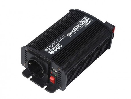 Napěťový měnič Carspa CAR300U-12 12V/230V+USB 300W, modifikovaná sinus