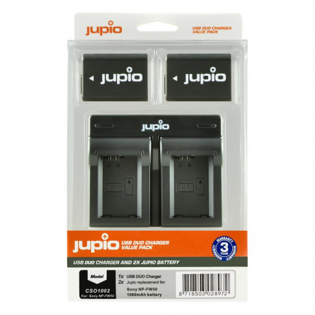 Set Jupio 2x baterie NP-FW50 + duální nabíječka