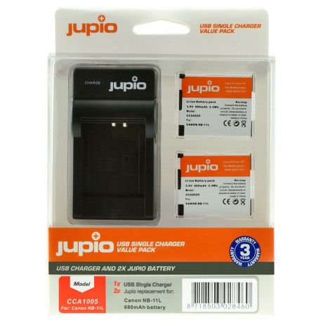 Set Jupio 2x NB-11L 680 mAh + USB Nabíječka