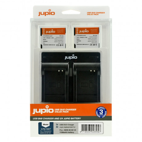 Set Jupio 2x DMW-BCM13E 1150mAh + USB duální nabíječka