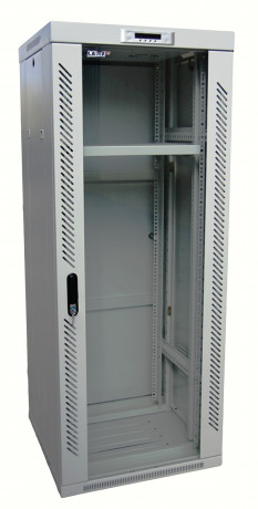 Rack LEXI-Net 19'' stojanový 37U/600x600 prosklené dveře, šedý, rozebíratelný