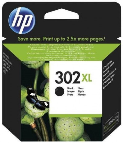 Inkoust HP 302 XL černá inkoustová kazeta, ink cartridge (black), F6U68AE#301