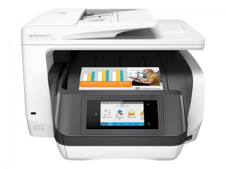 Tiskárna HP All-in-One Officejet Pro 8730 A4, USB/LAN/Wi-Fi, print/copy/scan/fax (duplex), bílá