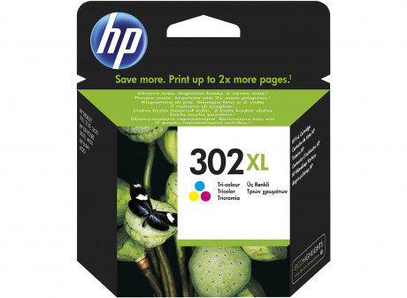 Inkoust HP 302XL 3barevná kazeta, ink cartridge (3 color), F6U67AE