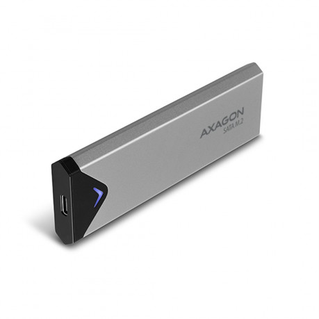 Externí box AXAGON EEM2-U3C USB-C 3.2 Gen 1 - M.2 SATA SSD kovový - délka 42 až 80 mm