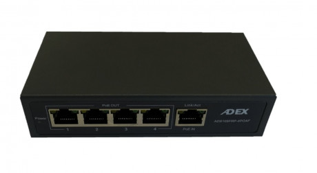 Switch Adex ADS105FRP-4POAF 5x LAN, 1x PoE-in reverzní, 4x PoE-out