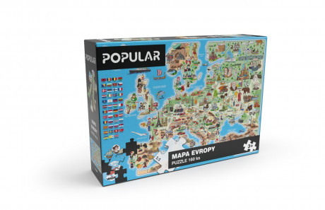 Puzzle Popular - Mapa Evropy, 160 ks - CZ