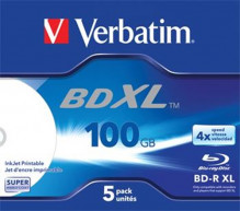 Médium Verbatim BD-R XL 100GB 4x Recordable 5pck/bal  