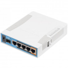 WiFi router Mikrotik RB962UiGS-5HacT2HnT hAP ac 5x GLAN, 2.4+5Ghz, 802.11b/g/n/ac, ROSL4, USB, 1x SF 