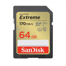 Paměťová karta Sandisk Extreme 64GB SDXC 170MB/s & 80MB/s, UHS-I, Class 10, U3, V30 