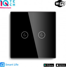 iQtech Millennium NoN WiFi, 2x vypínač Smartlife, černý 