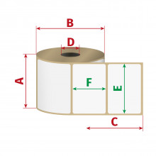 Etikety 103mm x 199mm, termo, D25/300ks, perforace 