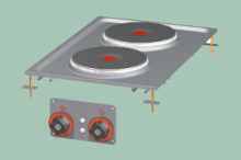 PCD-64ET - Sporák drop-in el. 2x drop-in plotýnka 400 V 