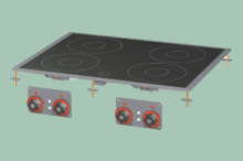 PCCD-68ET - Sporák skloker. drop-in el. 4x drop-in plotýnka 400 V 