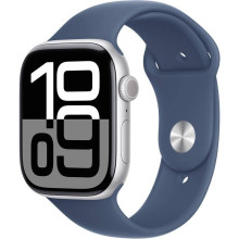 Hodinky Apple Watch Series 10 GPS 42mm Silver Aluminium Case with Denim Sport Band-S/M 